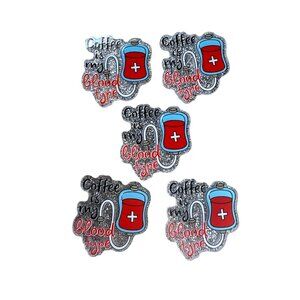 10 pc glitter RN Nurse Medical acrylic flat back charm for badge reels keyrings